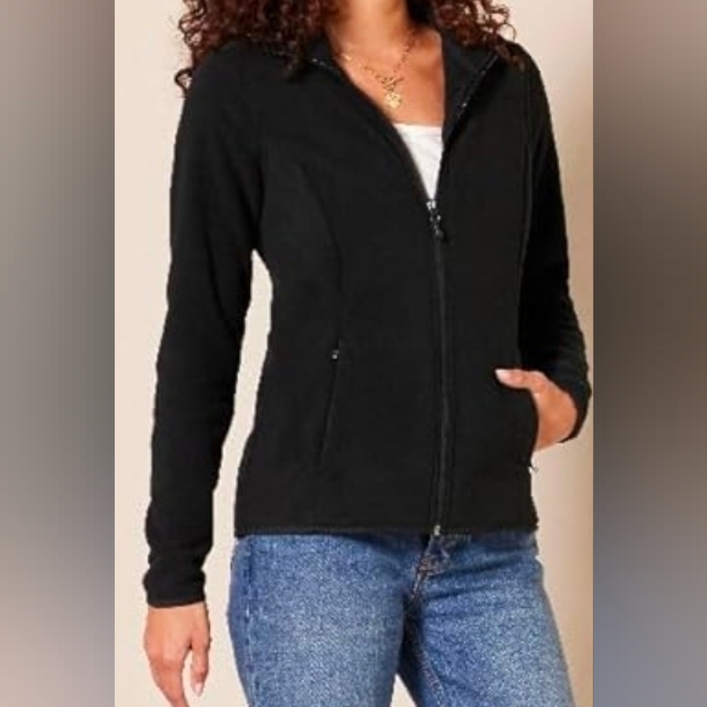 Amazon Essentials Black Full-Zip Fleece Jacket